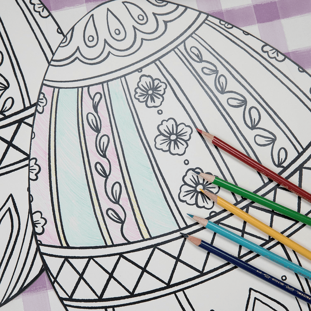 Die-Cut Coloring Easter Egg Placemats, Shopsweetluluss