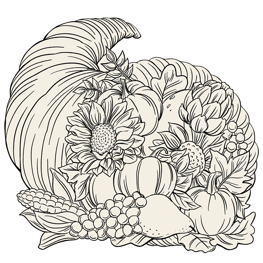 Die-Cut Cornucopia Coloring Placemats, Shopsweetluluss
