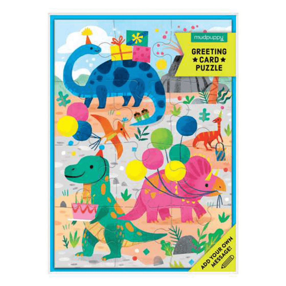 Dino Party Greeting Card Puzzle, Shopsweetluluss