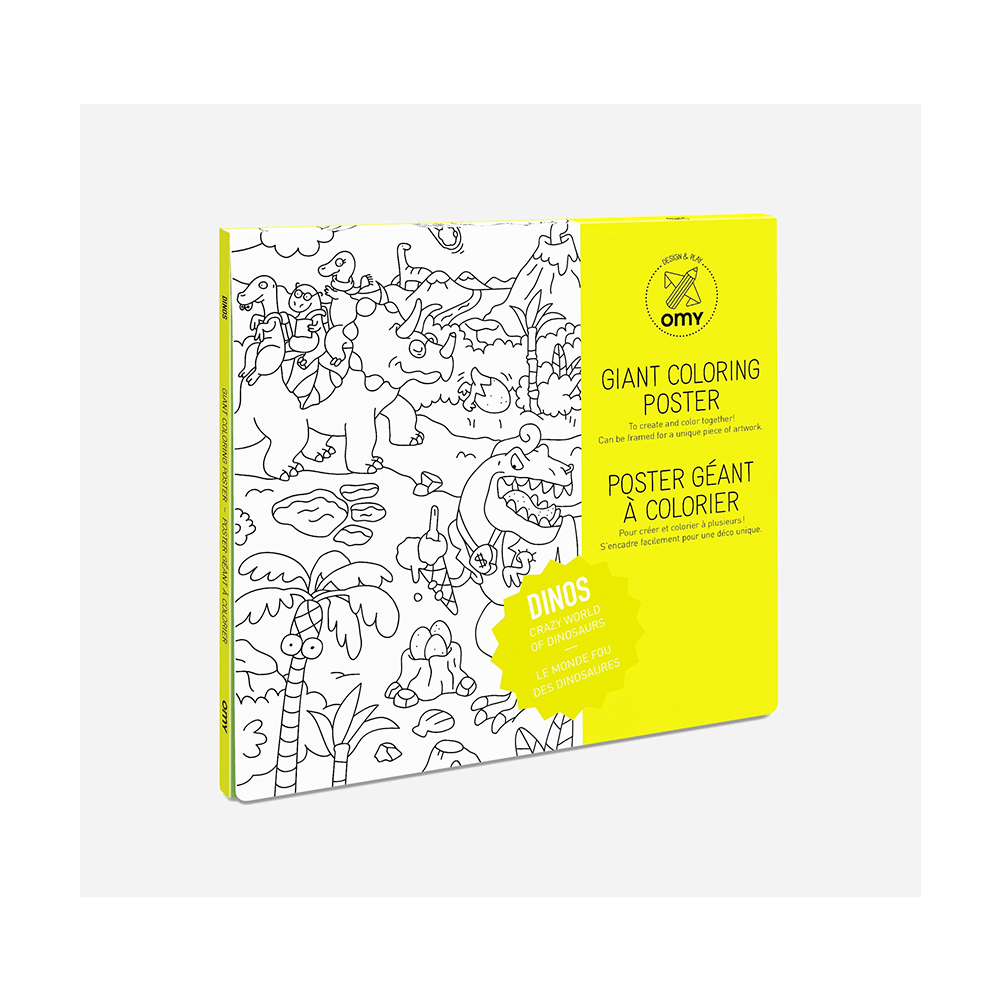 Dino Folded Coloring Posters, Shopsweetluluss