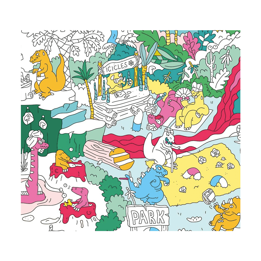Dino Folded Coloring Posters, Shopsweetluluss