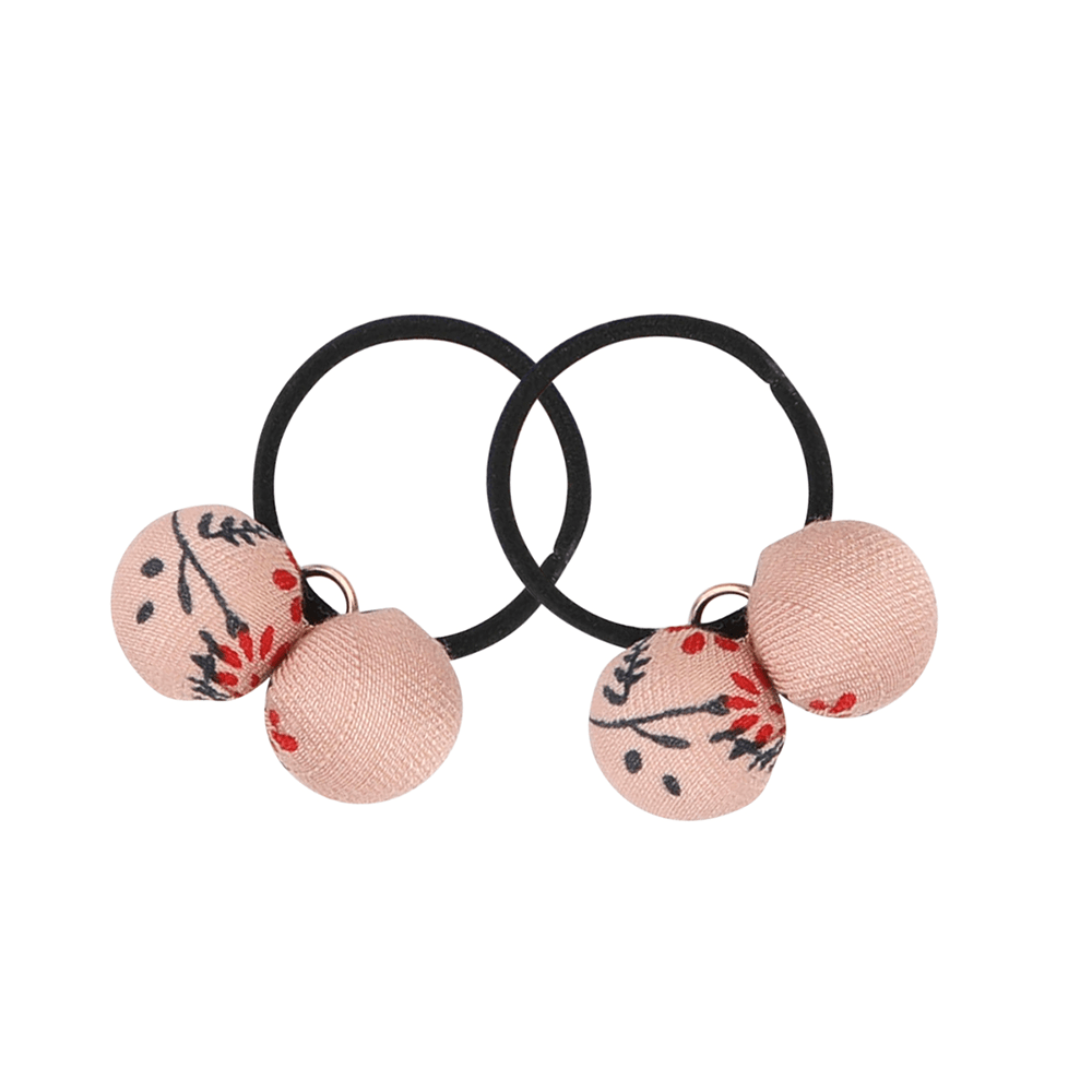 Double Ball Pony Holder - Pink Dainty Floral, Shopsweetluluss