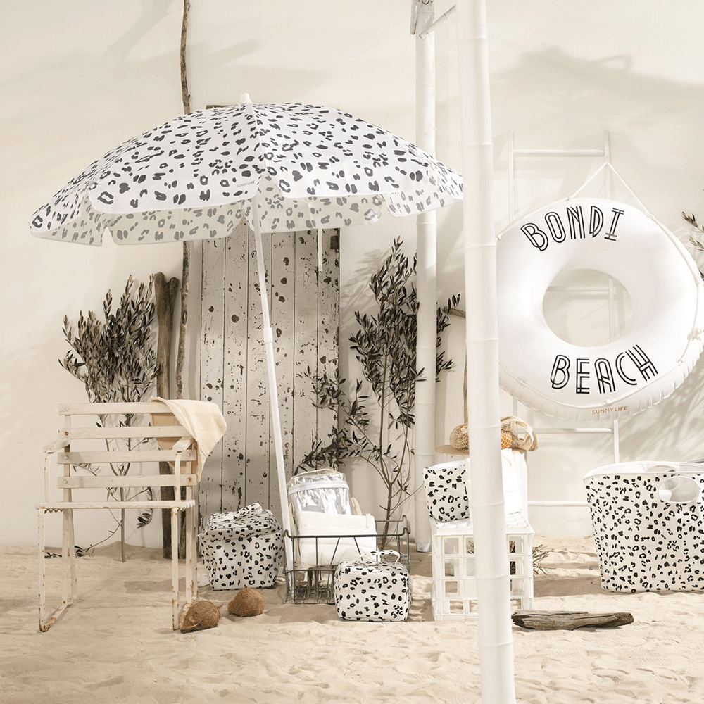 Eco Beach Umbrella White Leopard, Shopsweetluluss
