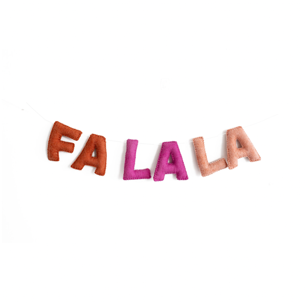 Fa La La Wool Felt Garland - Pink, Shopsweetluluss