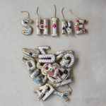 Fabric Alphabet Ornament with Beads & Embroidery, Shopsweetluluss