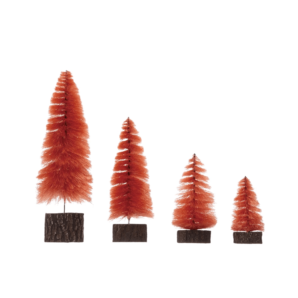 Fabric Tree, Coral - Set of 4, Shopsweetluluss