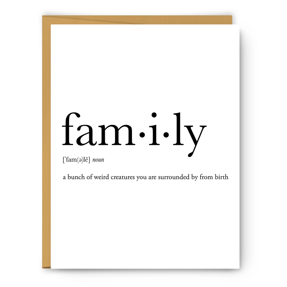 Family Definition Card, Shopsweetluluss