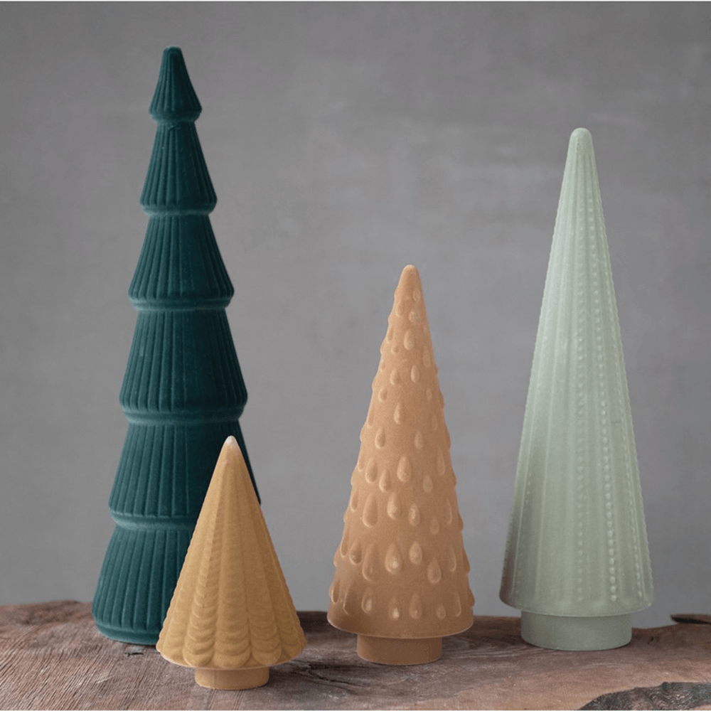 Flocked Plastic Tree, Medium - Caramel, Shopsweetluluss