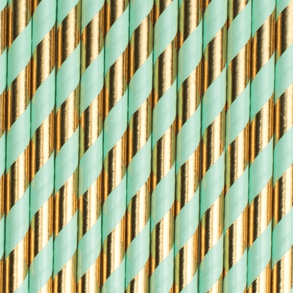 Foil Striped Paper Straws, 6 Color Options, Shopsweetluluss