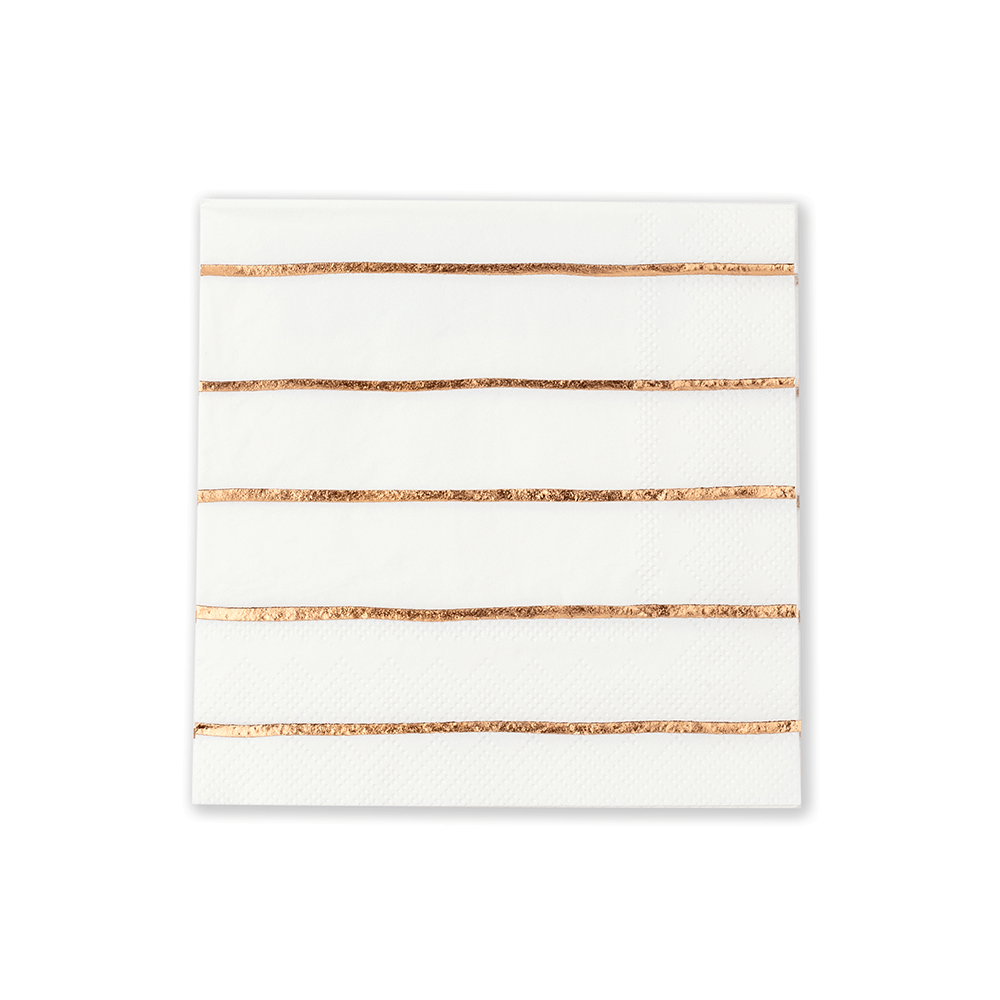 Rose Gold Frenchie Striped Petite Napkins, Shopsweetluluss