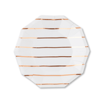 Rose Gold Frenchie Striped Small Plates, Shopsweetluluss