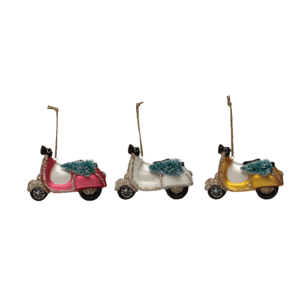 Glass Holiday Scooter Ornament - 3 Color Options, Shopsweetluluss