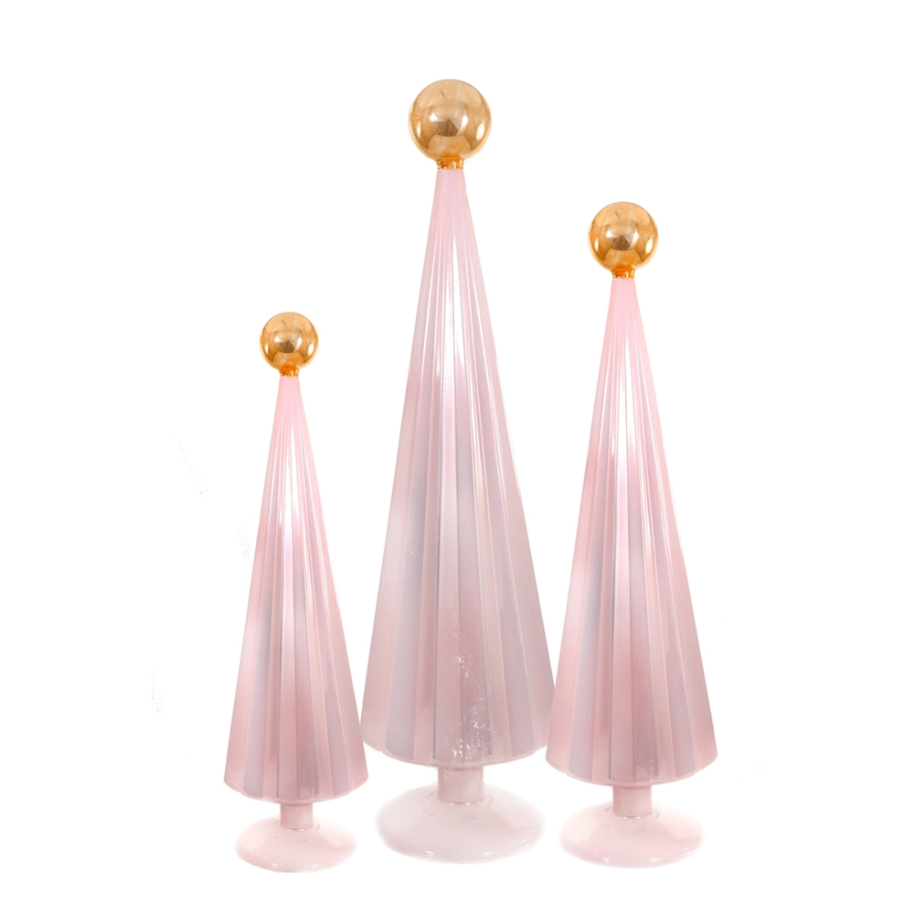 Glass Pleated Tree Set - Light Pink, Shopsweetluluss