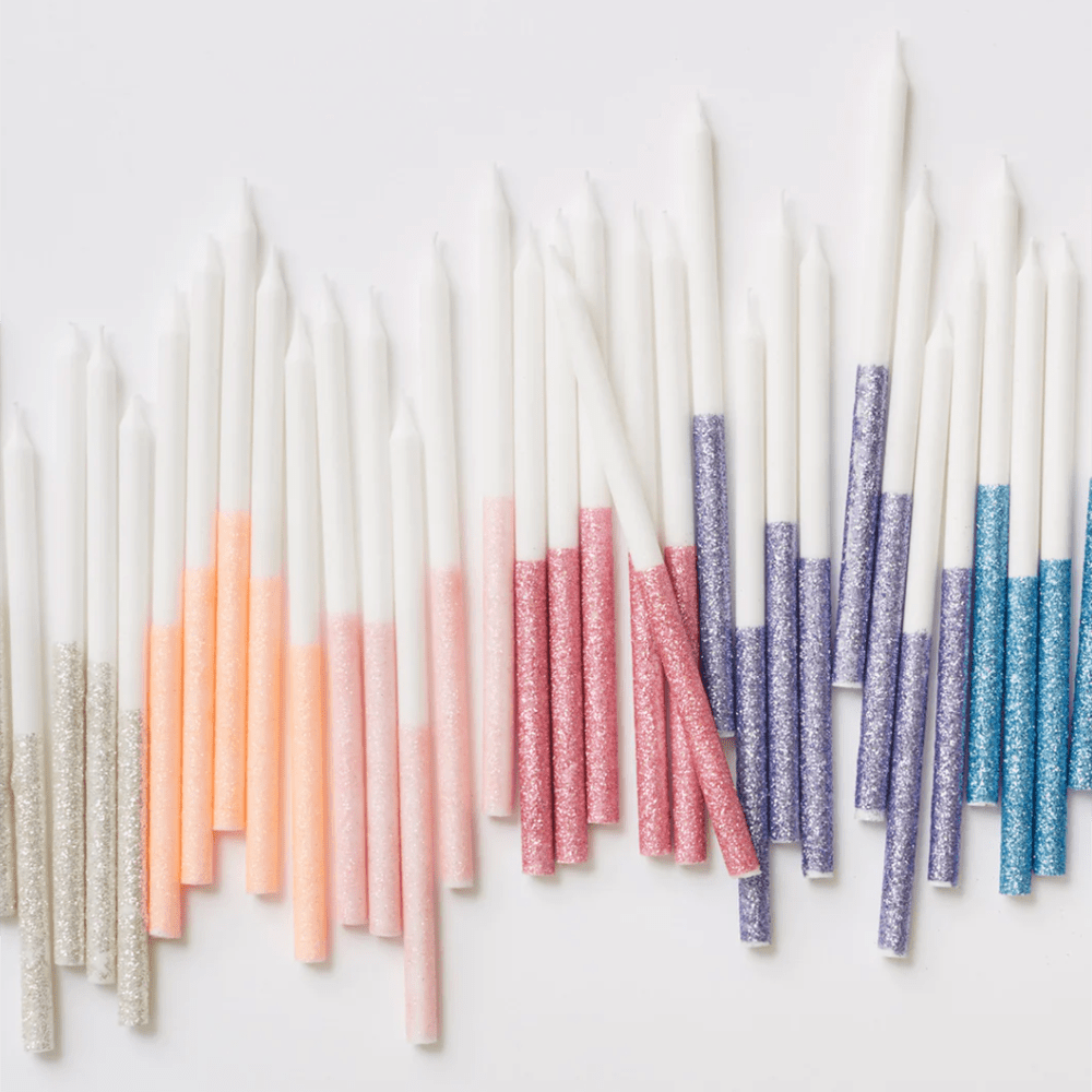 Meri Meri Dusty Pink Glitter Dipped Candles