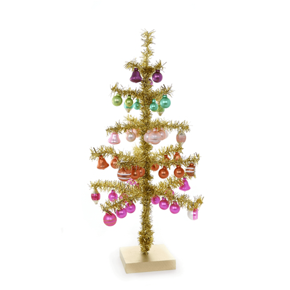 Gold Decorated Tinsel Tree - 3 Sizes-Medium, Shopsweetluluss
