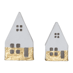 Gold Foil Paper Mache House - 2 Size Options, Shopsweetluluss