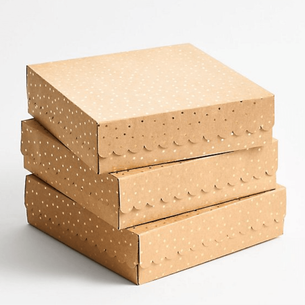 Gold Foil Polka Dot Kraft Box Set, Shopsweetluluss