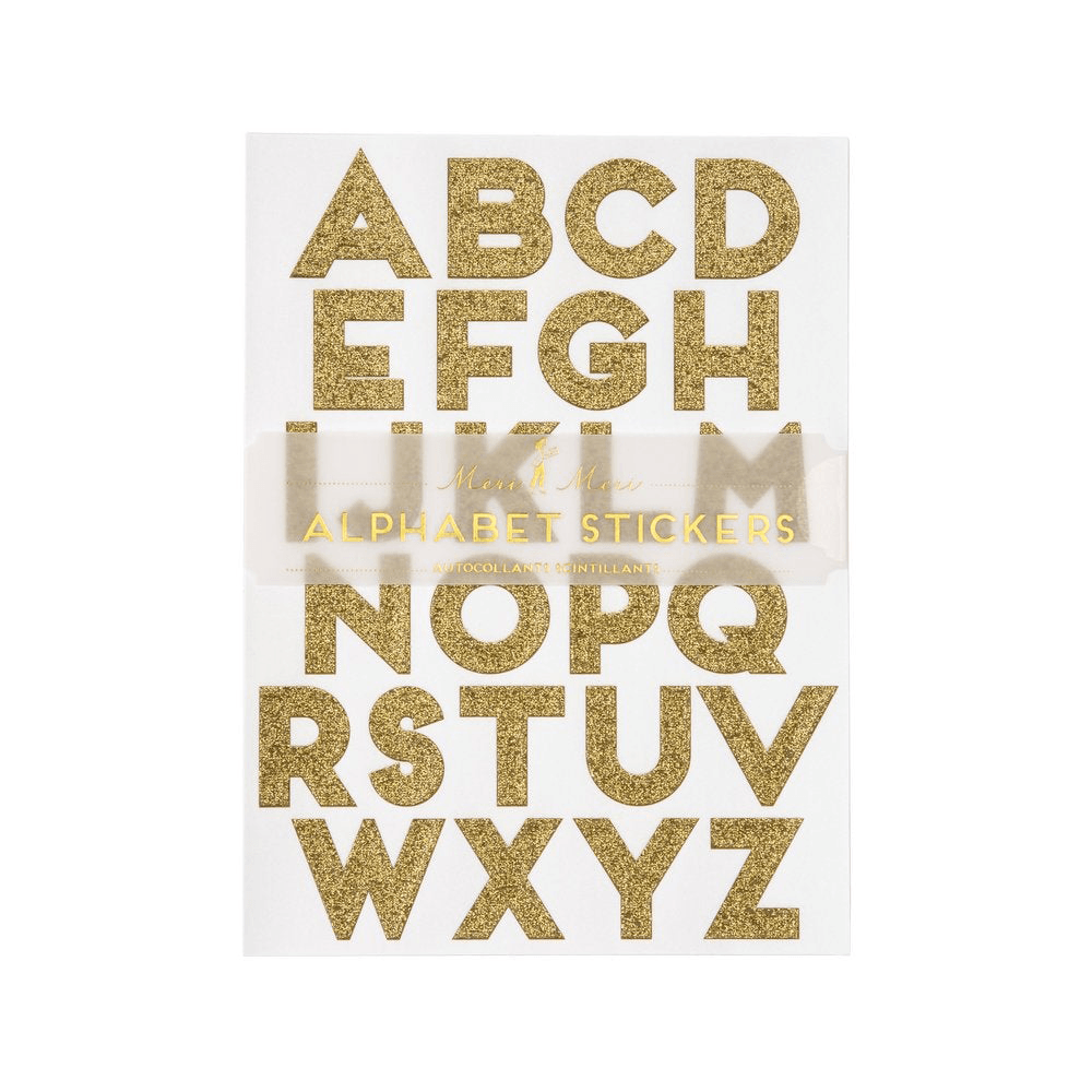 Gold Glitter Alphabet Stickers, Shopsweetluluss