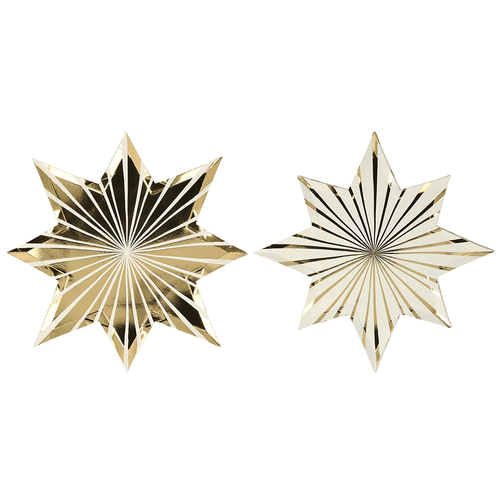 Gold Stripe Star Plates, Shopsweetluluss