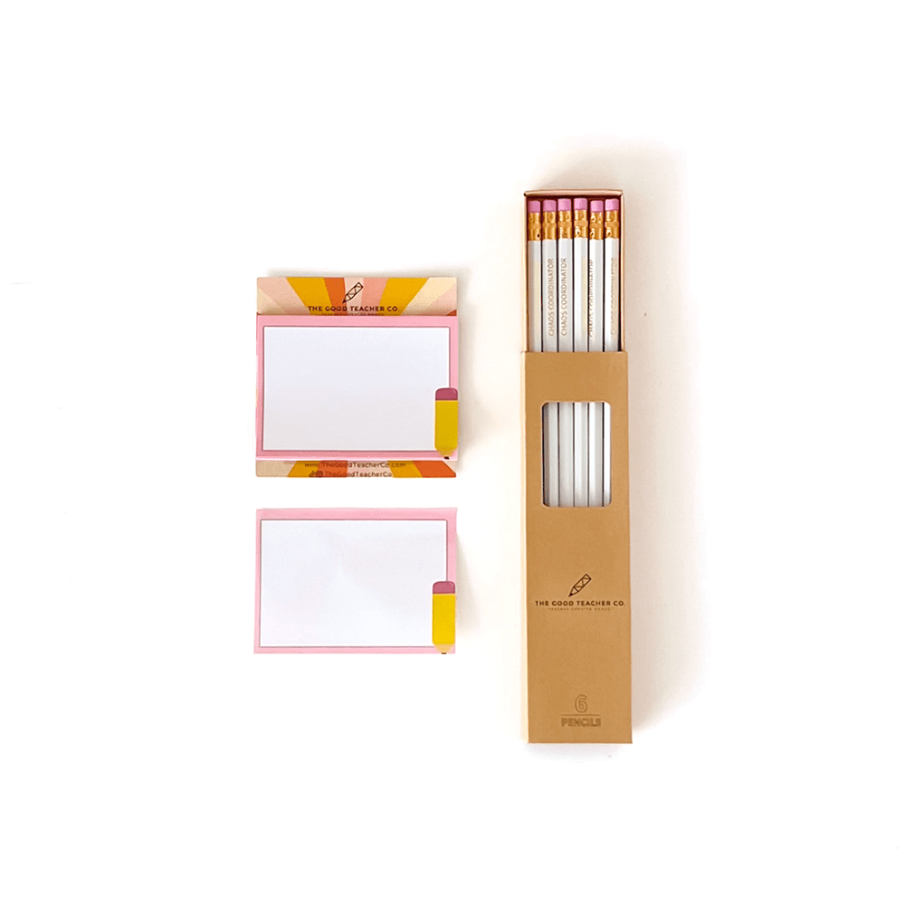 "Chaos Coordinator" Pencil & Post-It Notepad Set, Shopsweetluluss