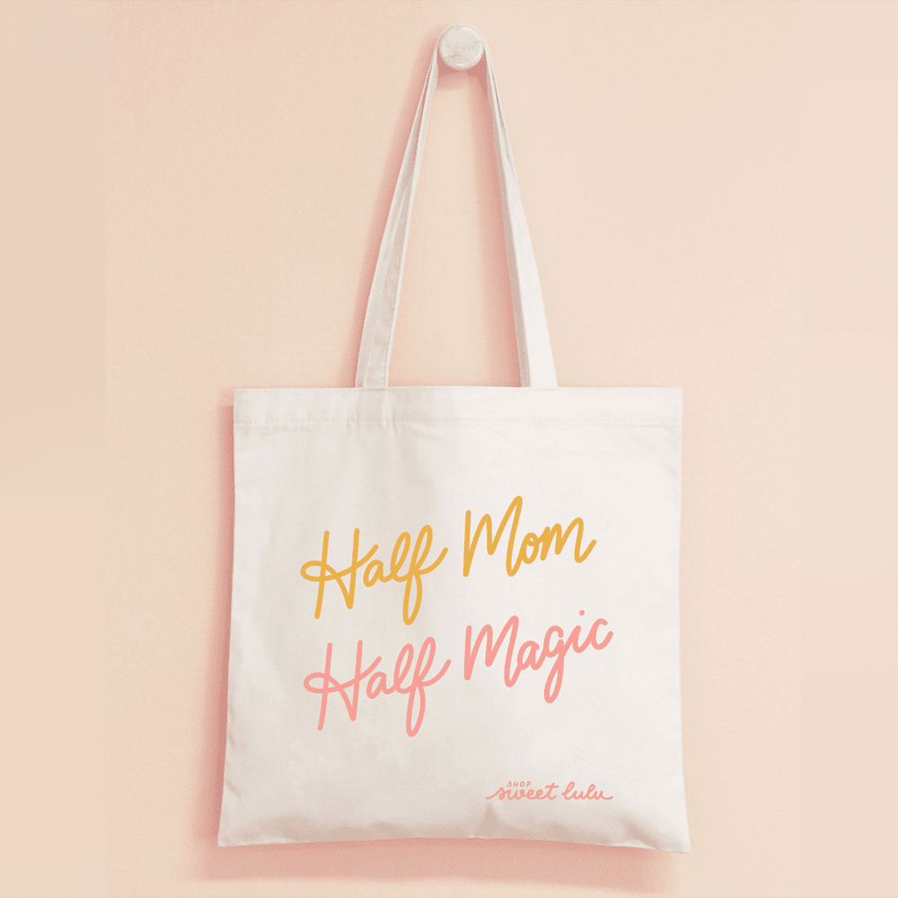 Half Mom, Half Magic Tote Bag, Shopsweetluluss
