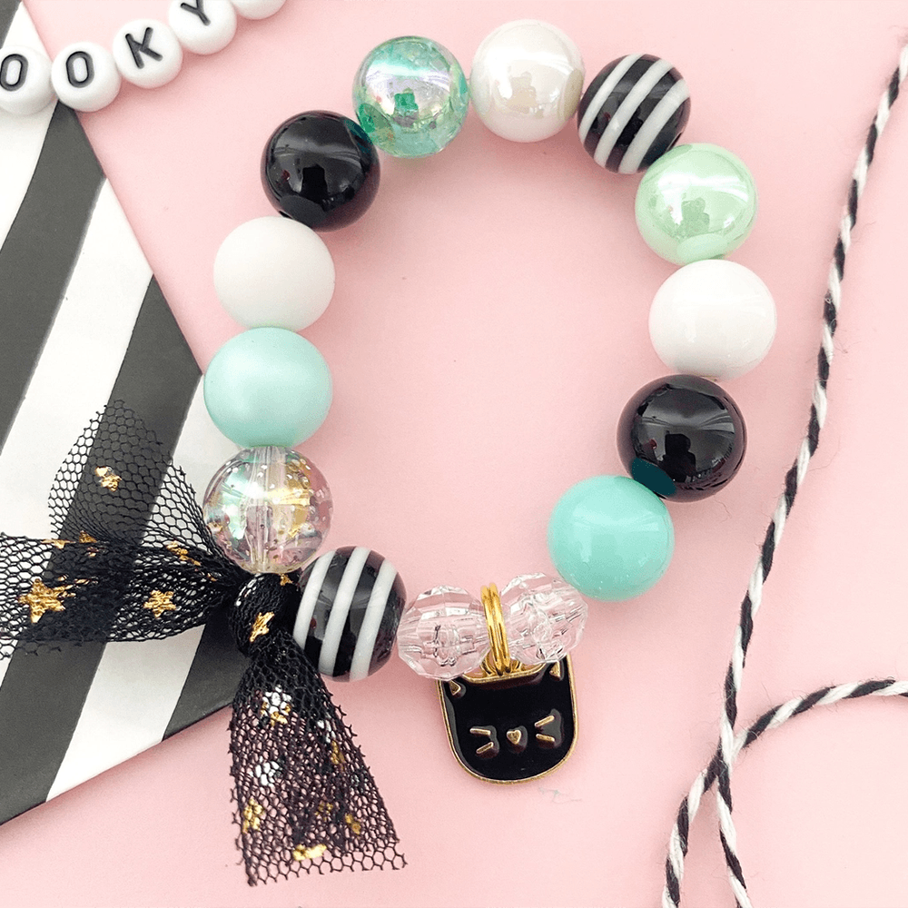 Halloween Cat Charm Bracelet - 3 Size Options, Shopsweetluluss