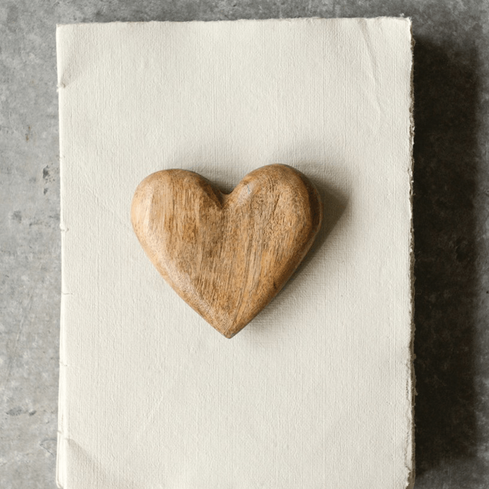 Hand-Carved Mango Wood Heart, Shopsweetluluss