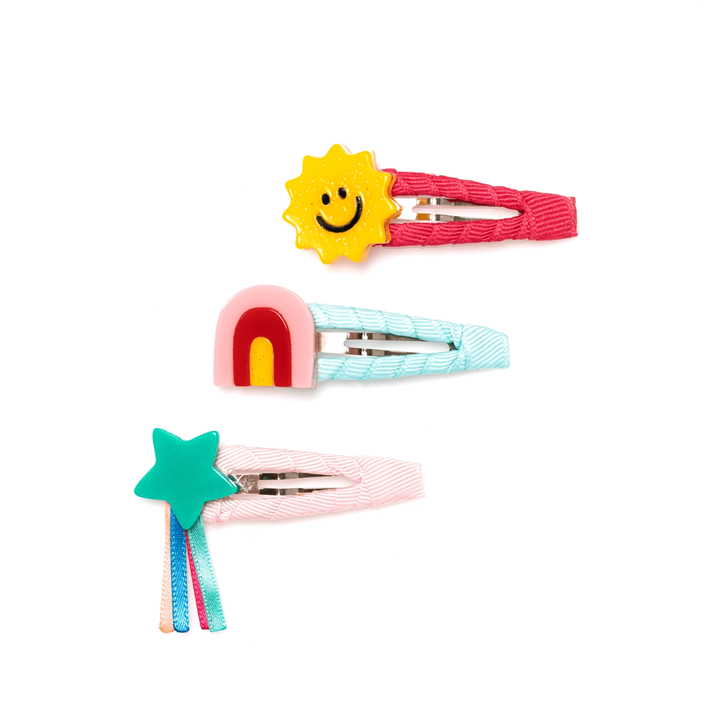 Happy Day Hair Clips - Set of 3, Shopsweetluluss