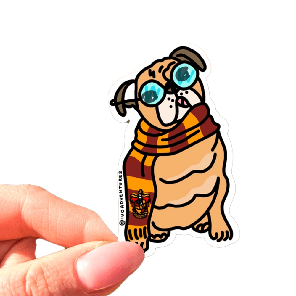 Harry the Pug Sticker, Shopsweetluluss