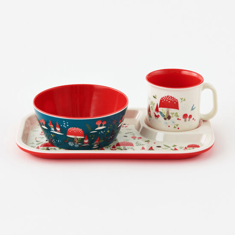 Holiday Gnome Kid's Dish Set, Shopsweetluluss