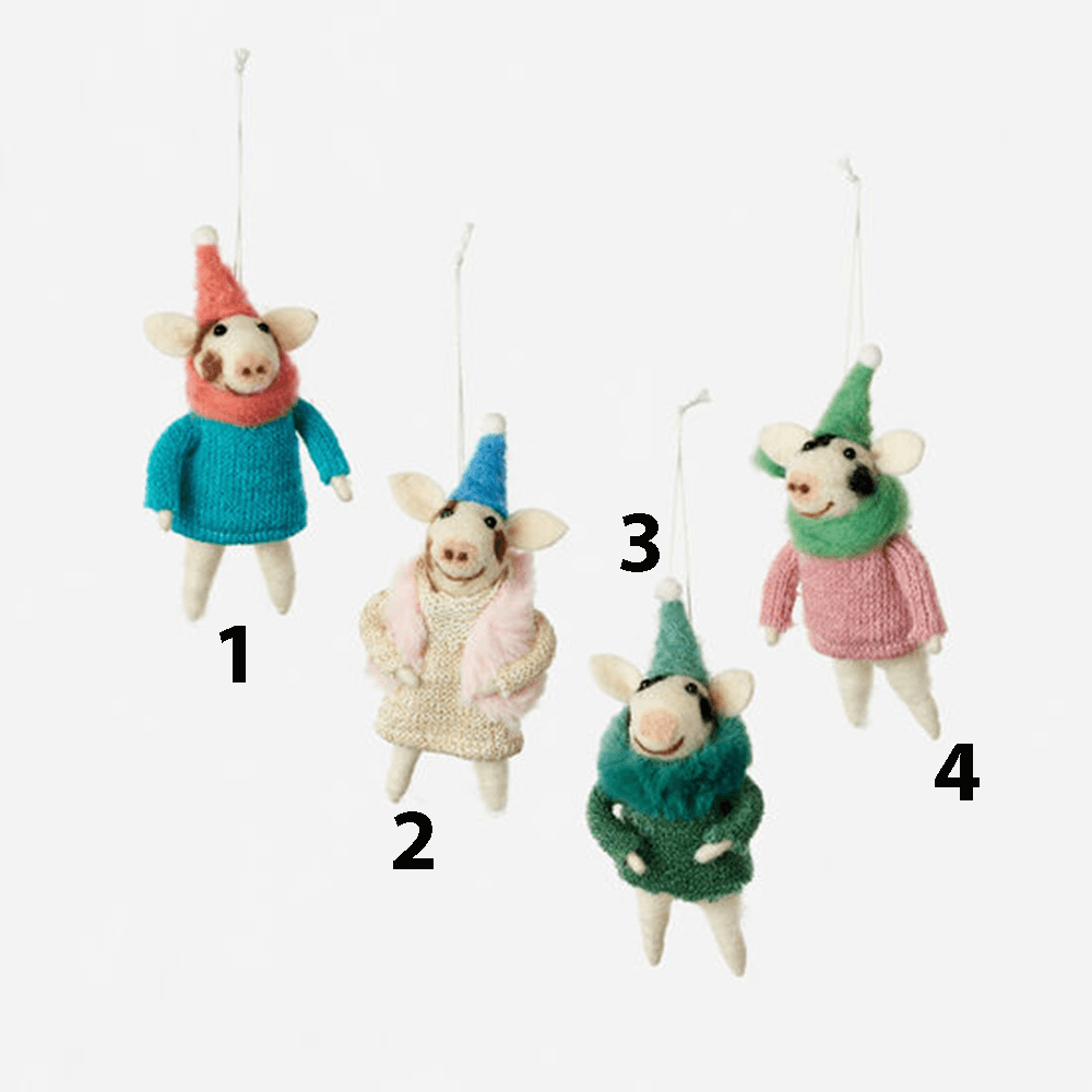  Holiday Pig Ornament - 4 Style Options, Shopsweetluluss