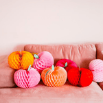 Honeycomb Tissue Paper Pumpkin, 10" - Cerise, Shopsweetluluss
