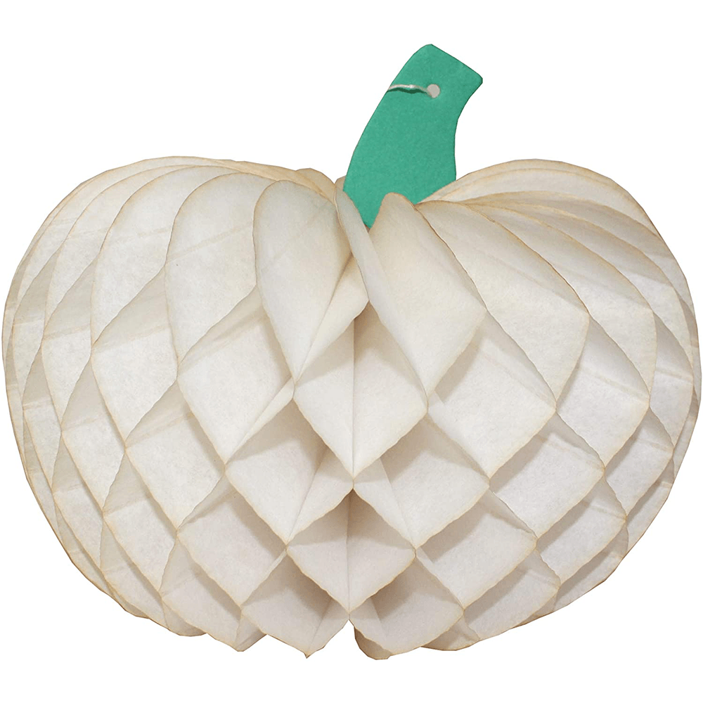 Honeycomb Tissue Paper Pumpkin, 10" - Ivory, Shopsweetluluss