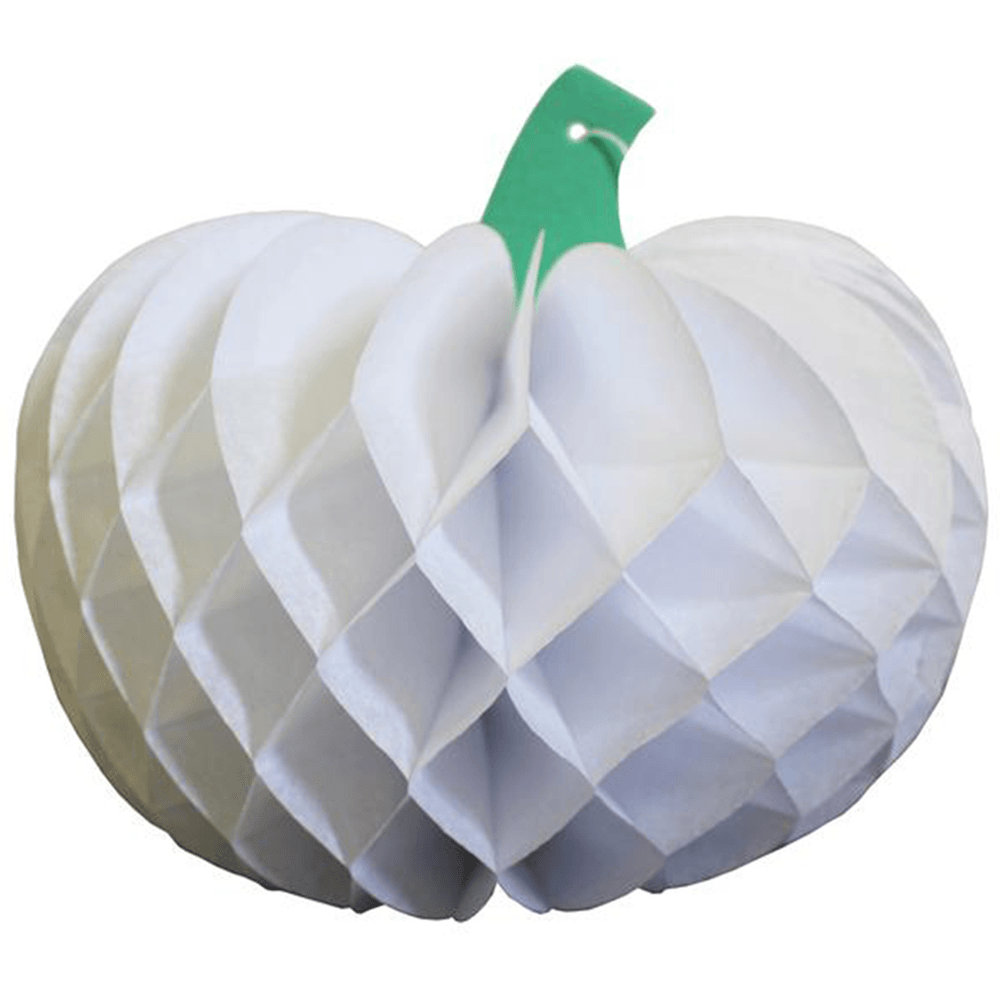 Honeycomb Tissue Paper Pumpkin, 10" - White, Shopsweetluluss