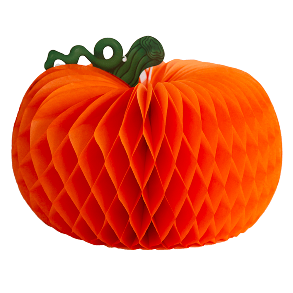 Honeycomb Tissue Paper Pumpkin, 18" - Orange, Shopsweetluluss
