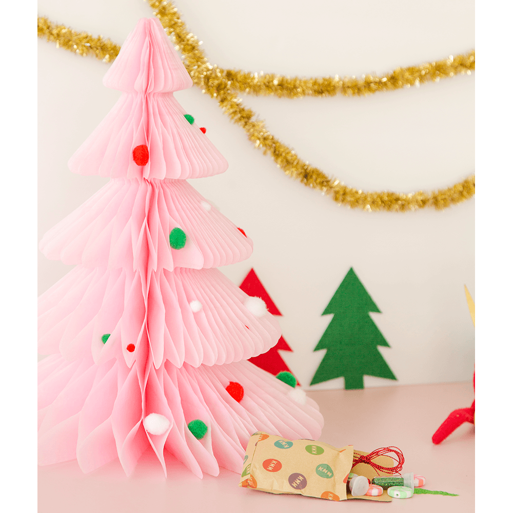 Honeycomb Tissue Paper Tree, Dusty Rose - 2 Size Options, Shopsweetluluss