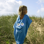 Hooded Terry Beach Towel, Shark Tribe - Deep Blue, Shopsweetluluss
