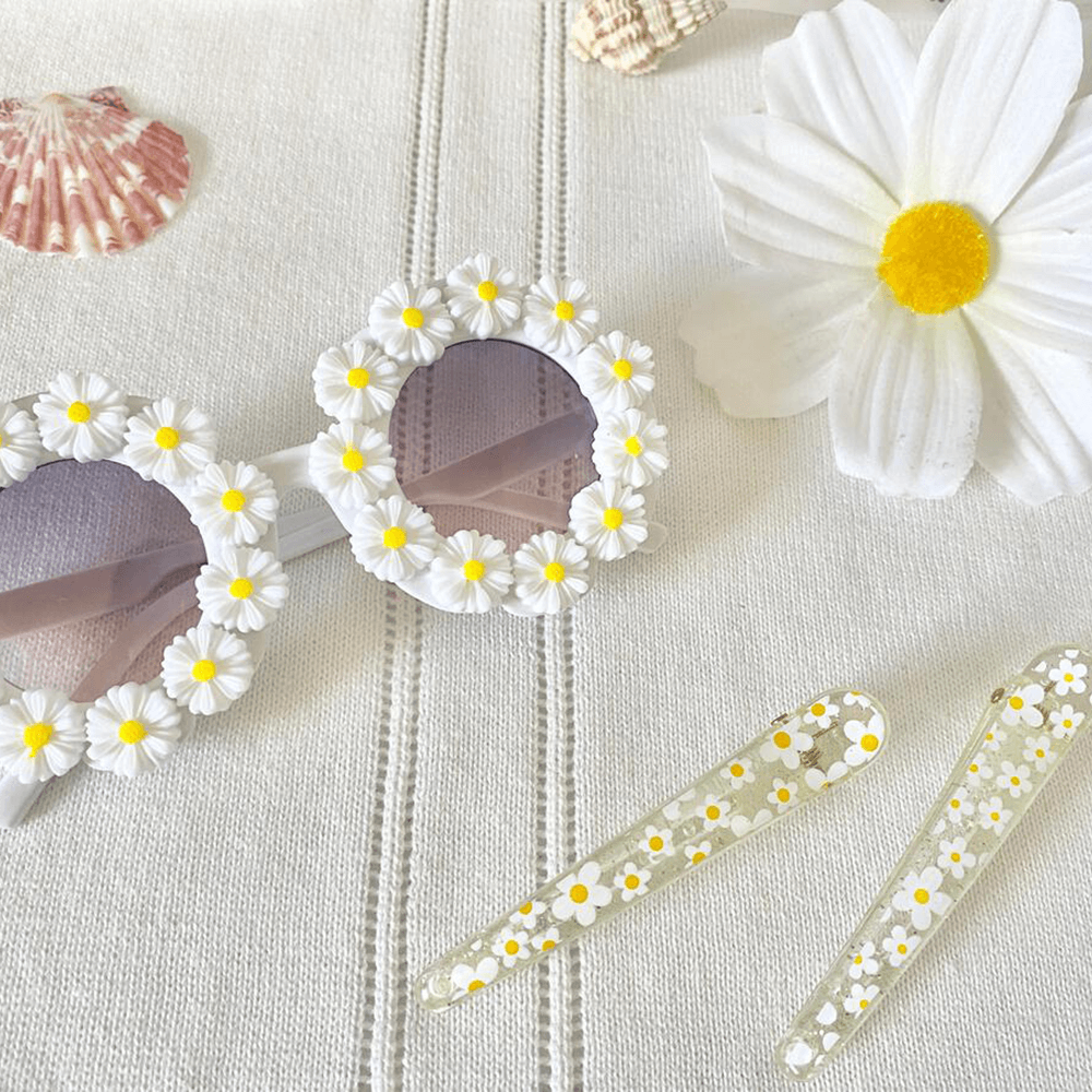 Jelly Daisy Hair Clip Set - 6 Color Options, Shopsweetluluss