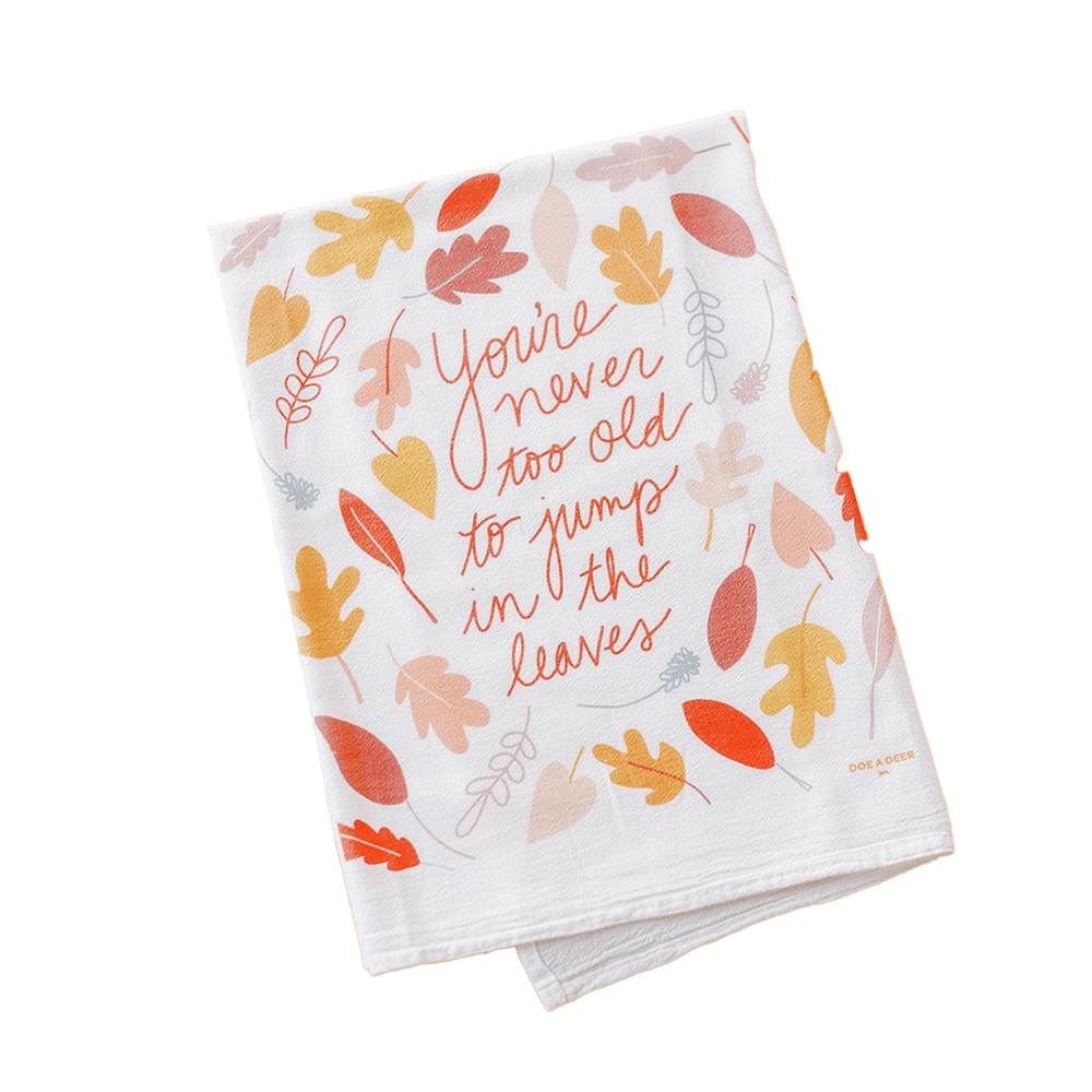 Jump in the Leaves Flour Sack Towel, Shopsweetluluss