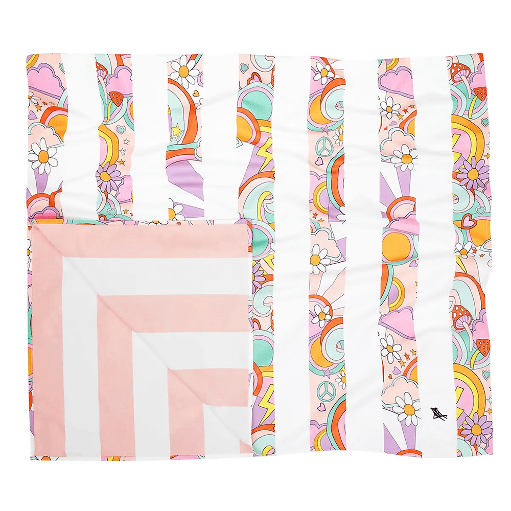 Kids Quick Dry Beach Towel, Pink Power - 2 Size Options, Shopsweetluluss