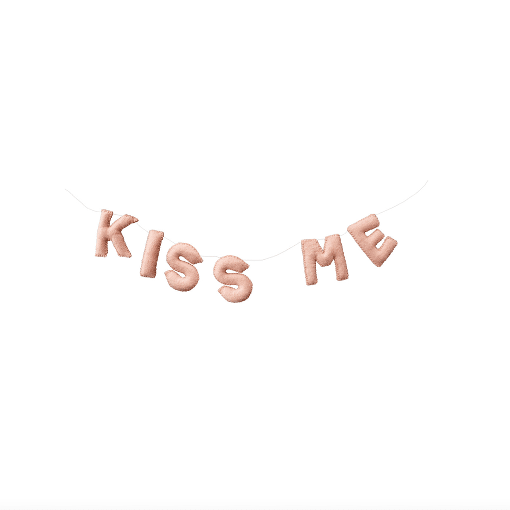 Kiss Me Wool Felt Garland, Shopsweetluluss