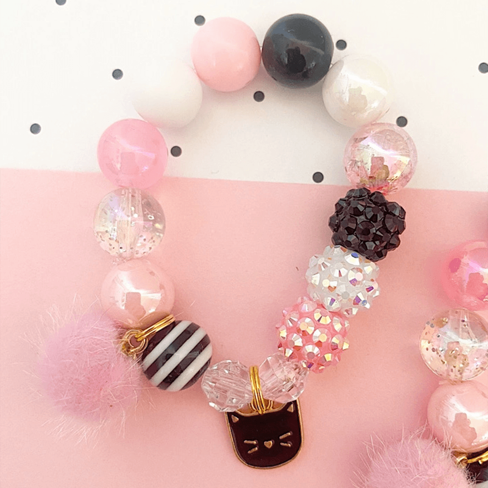 Kitty Cat Charm Bracelet, Black - 3 Size Options, Shopsweetluluss