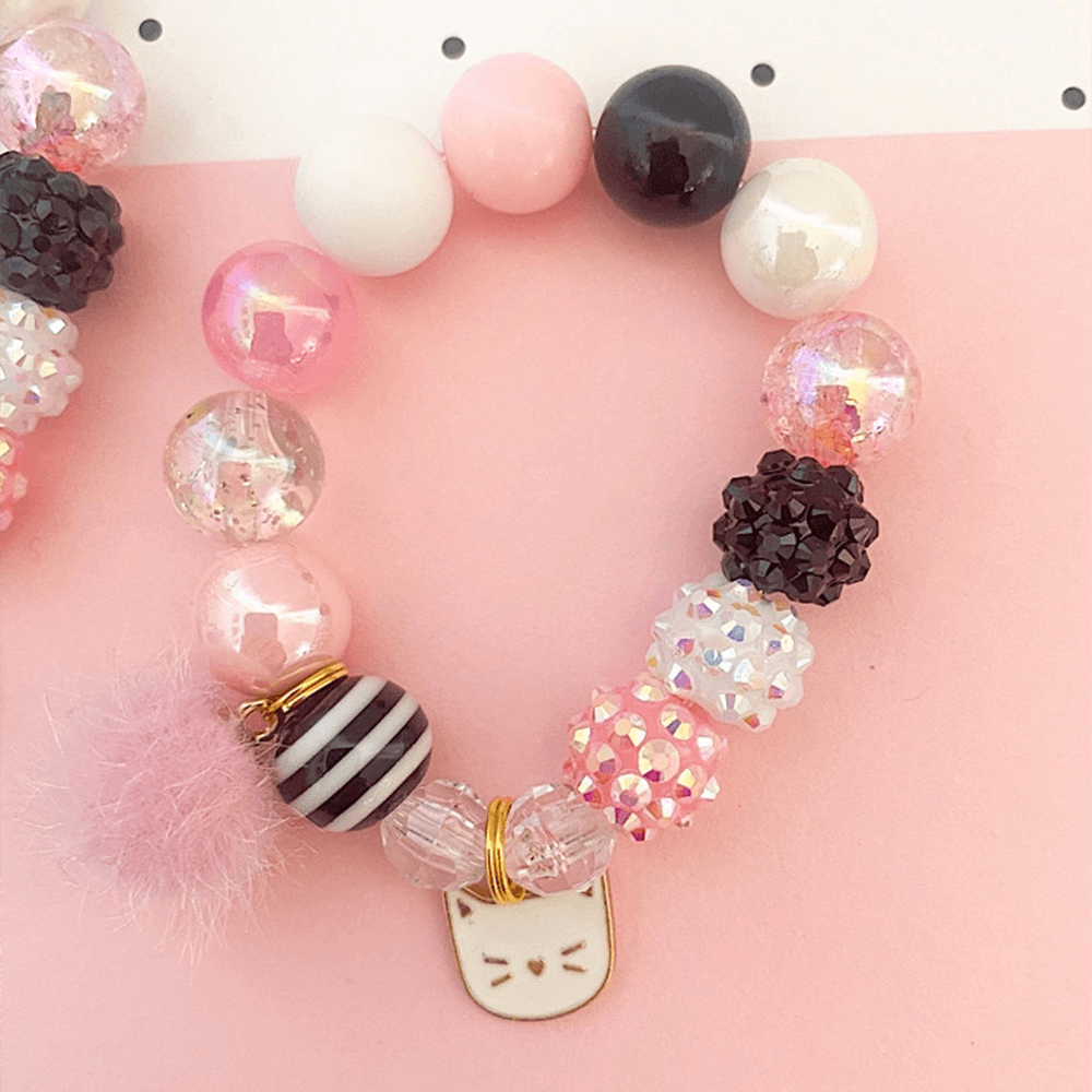 Kitty Cat Charm Bracelet, White - 3 Size Options, Shopsweetluluss