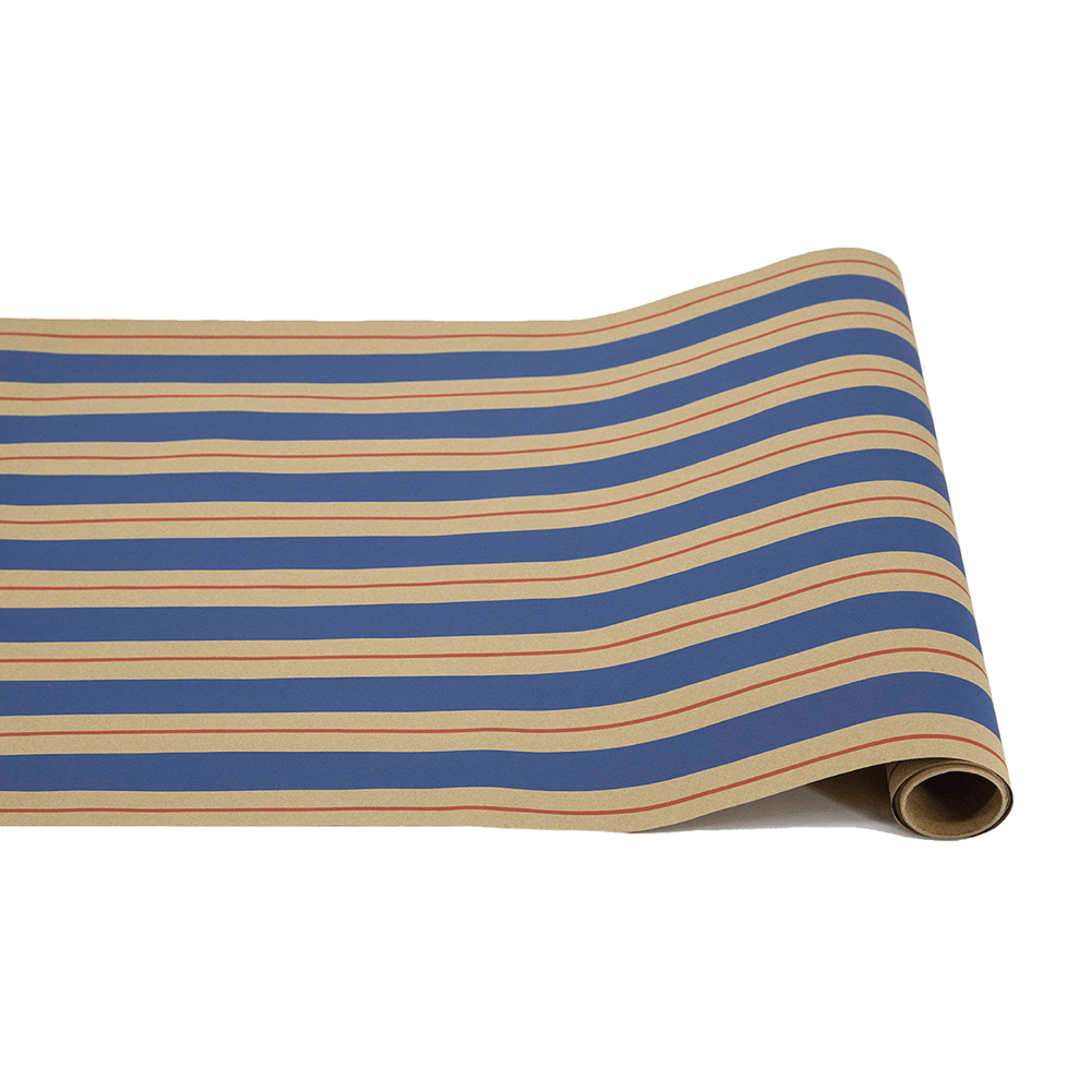 Kraft Navy & Red Awning Stripe Table Runner, Shopsweetluluss