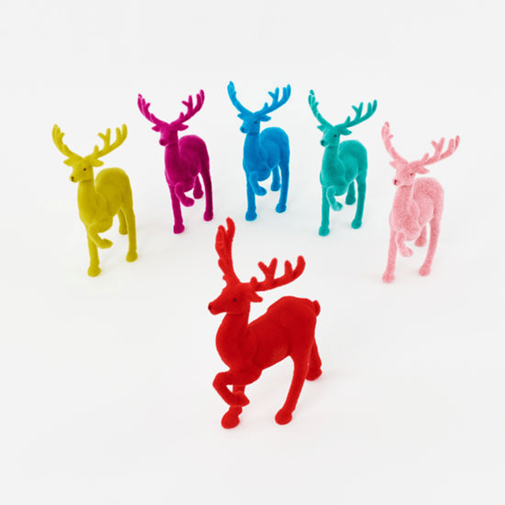Large Flocked Reindeer - 6 Color Options, Shopsweetluluss