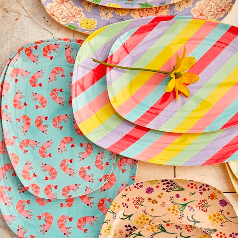 Small Rectangular Plate - Summer Stripes, Shopsweetluluss