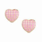 Lattice Heart Stud Earrings, Shopsweetluluss