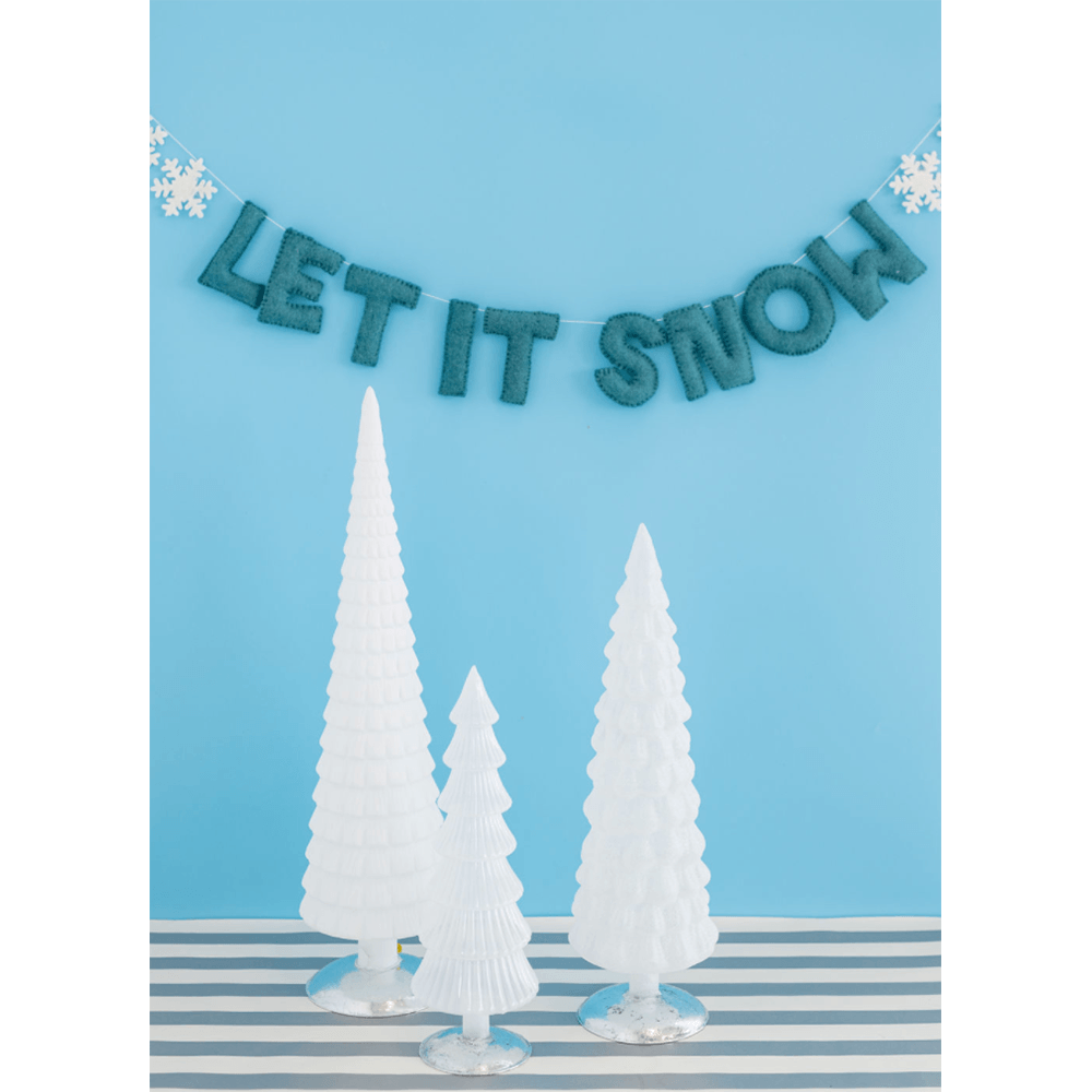Let It Snow Wool Felt Garland, Shopsweetluluss