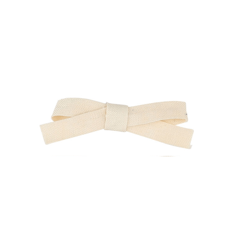 Linen Mini Bow - Ivory, Shopsweetluluss