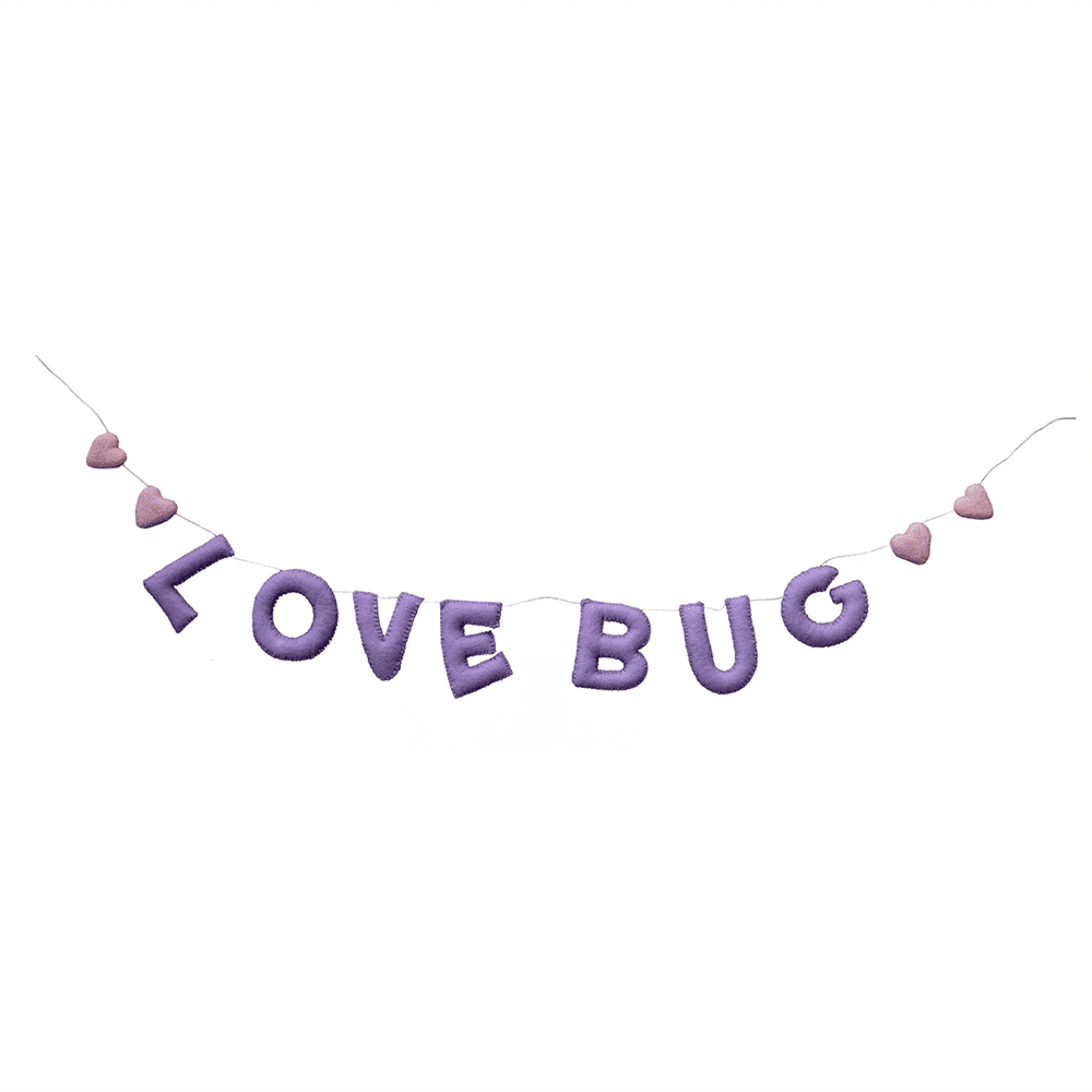 Love Bug Wool Felt Garland, Shopsweetluluss